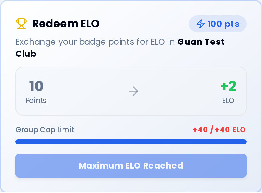 สถานะแลก ELO ถึงเพดานแล้ว