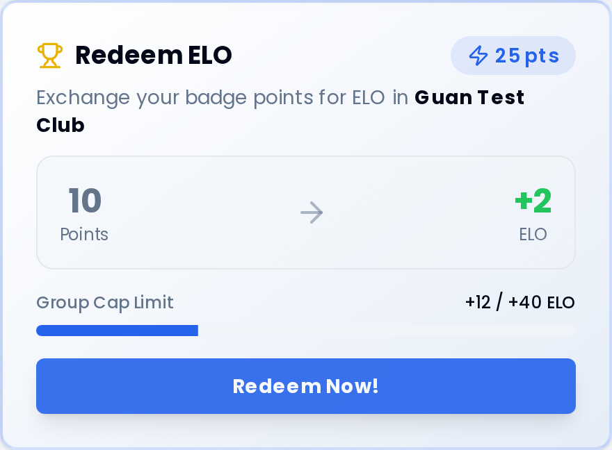 Redemption Center พร้อมแลกแต้มเป็น ELO